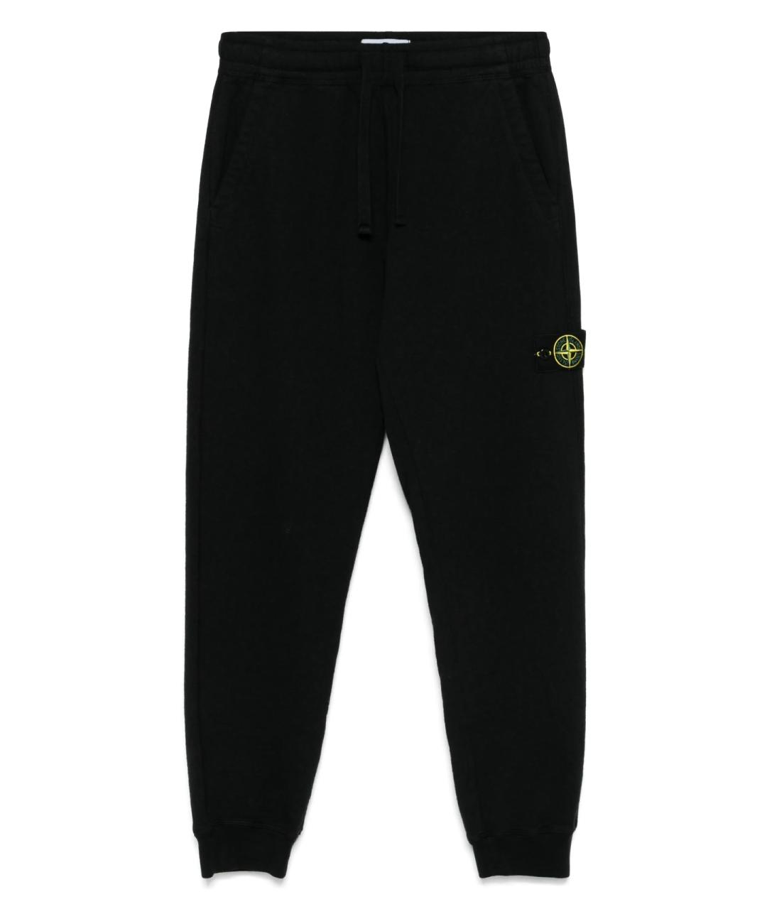 STONE ISLAND Черные хлопковые повседневные брюки, фото 1