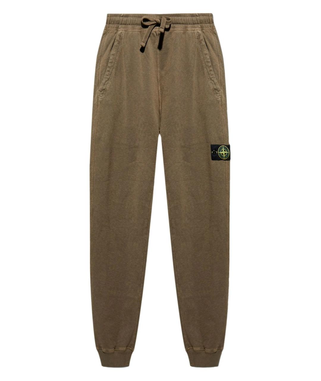 STONE ISLAND Хаки хлопковые повседневные брюки, фото 1