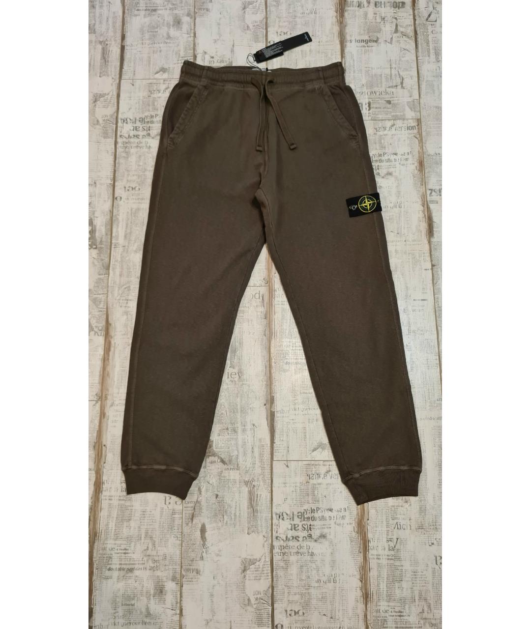 STONE ISLAND Хаки хлопковые повседневные брюки, фото 4