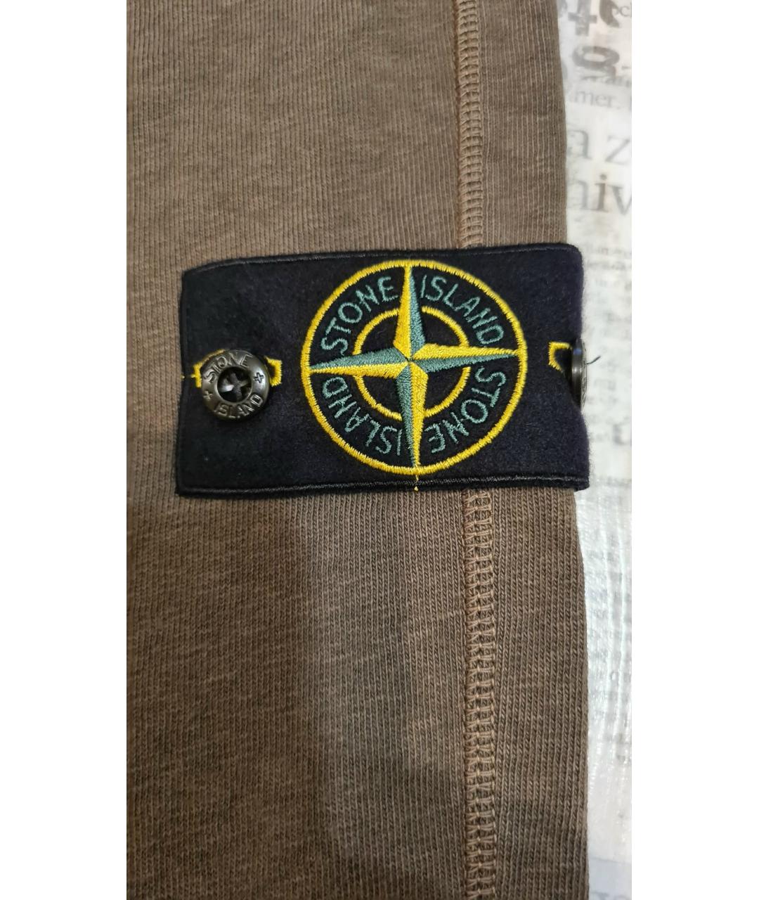 STONE ISLAND Хаки хлопковые повседневные брюки, фото 5