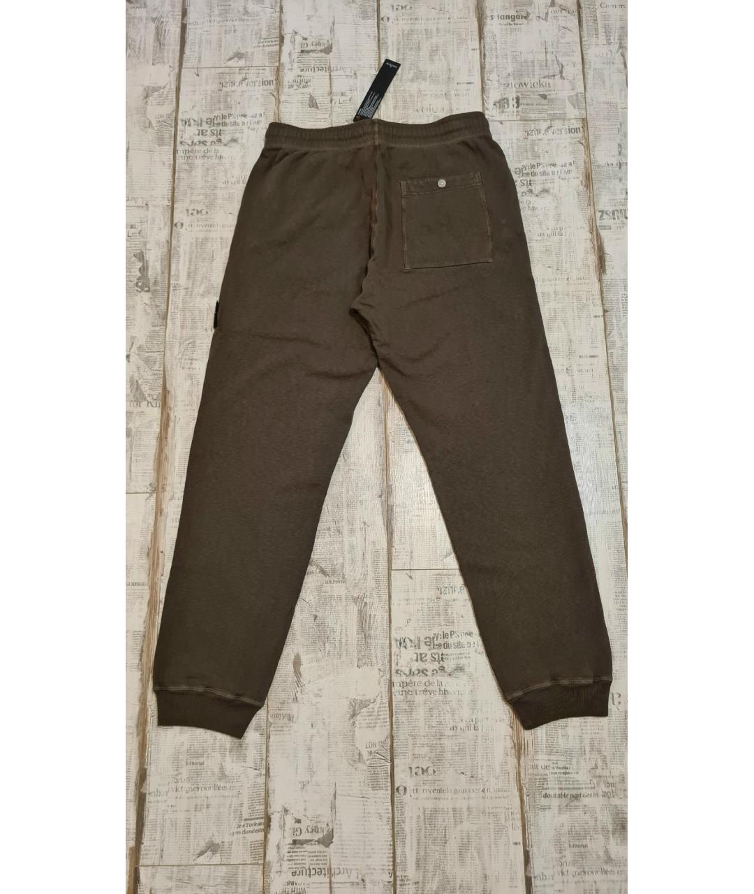 STONE ISLAND Хаки хлопковые повседневные брюки, фото 6