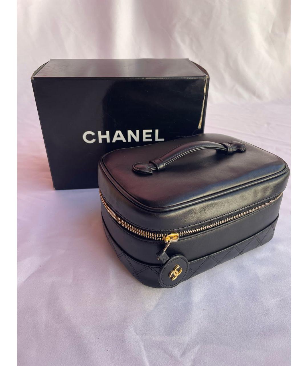 CHANEL Черная кожаная косметичка, фото 3