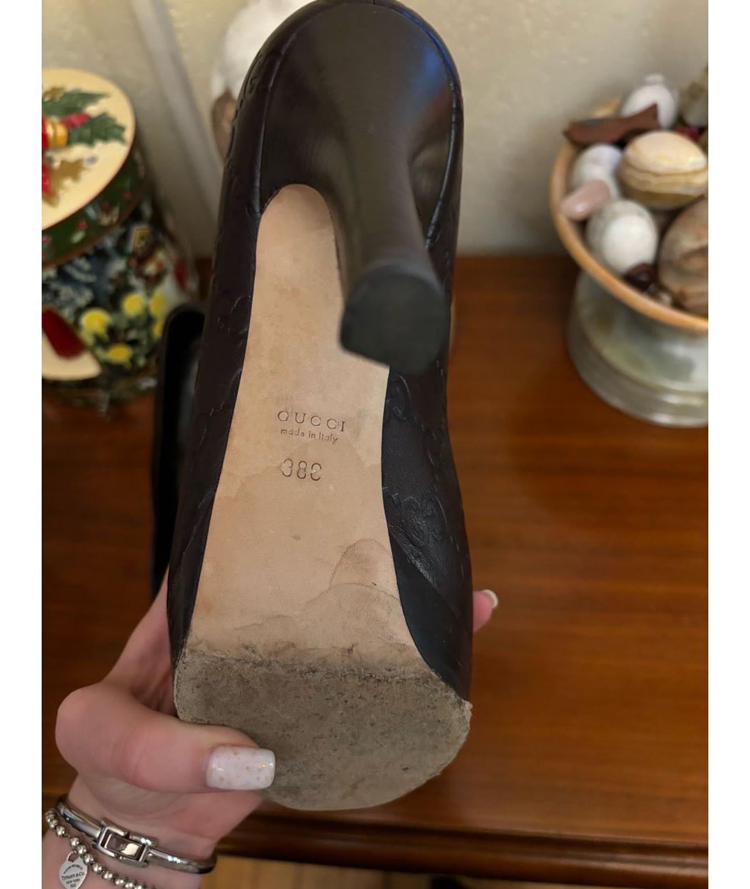 GUCCI Коричневые кожаные туфли, фото 4