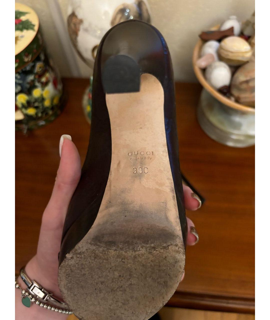 GUCCI Коричневые кожаные туфли, фото 7