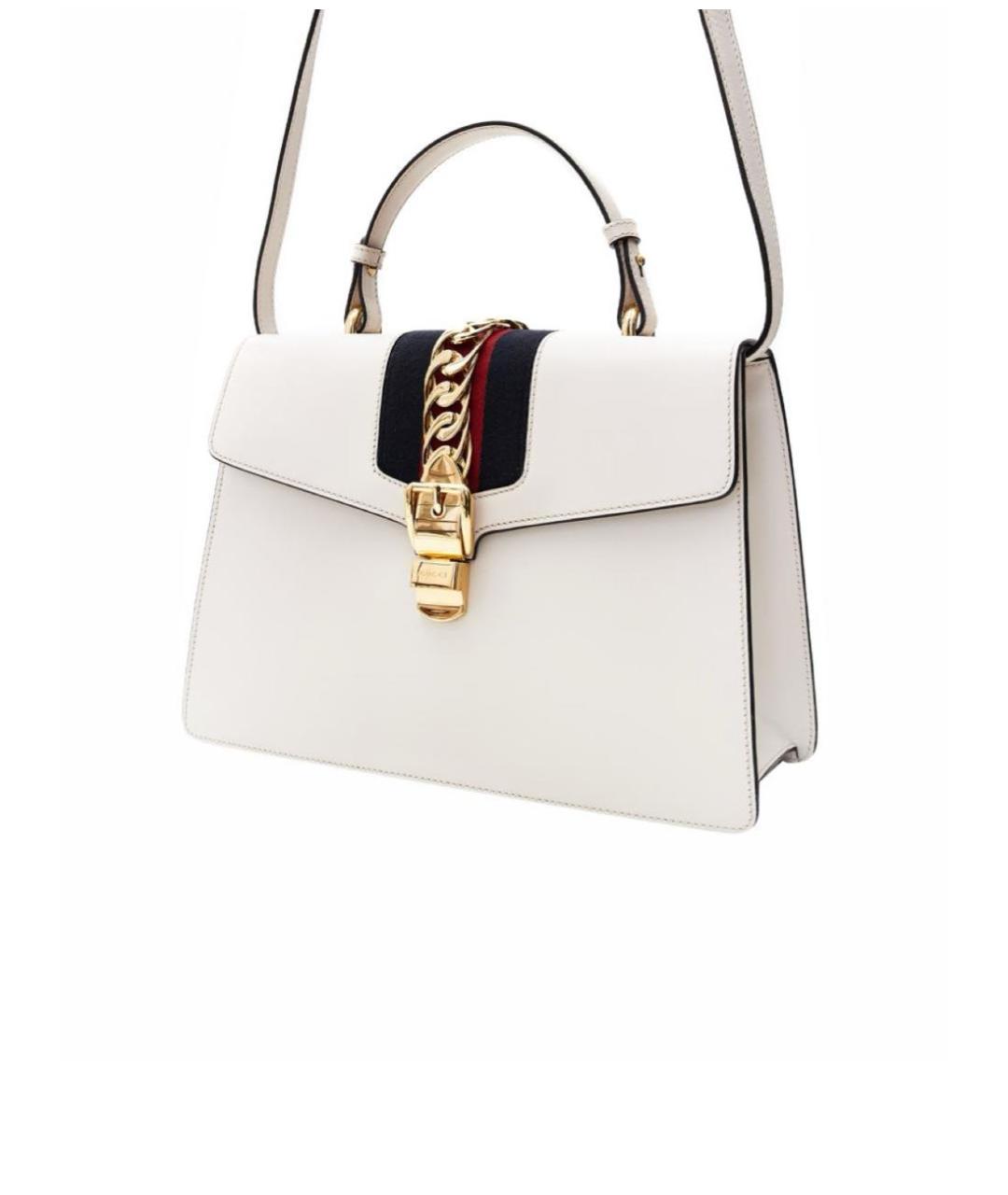 GUCCI Белая кожаная сумка через плечо, фото 3