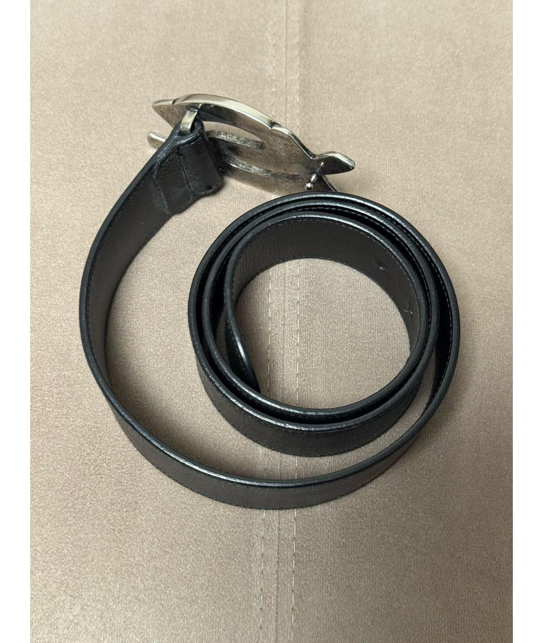 SAINT LAURENT Черный кожаный ремень, фото 2