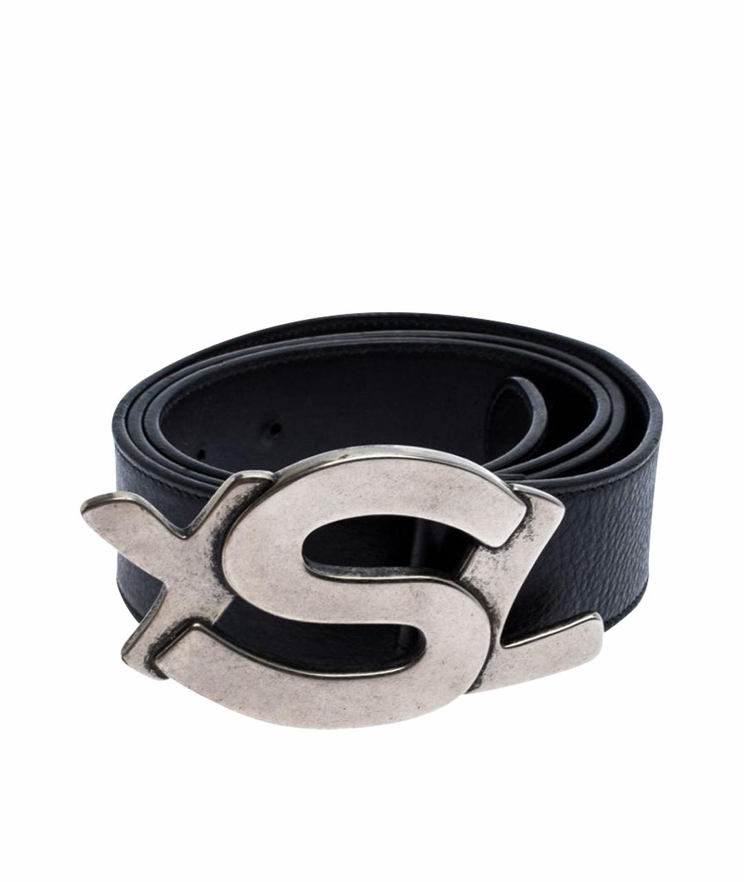 SAINT LAURENT Черный кожаный ремень, фото 1