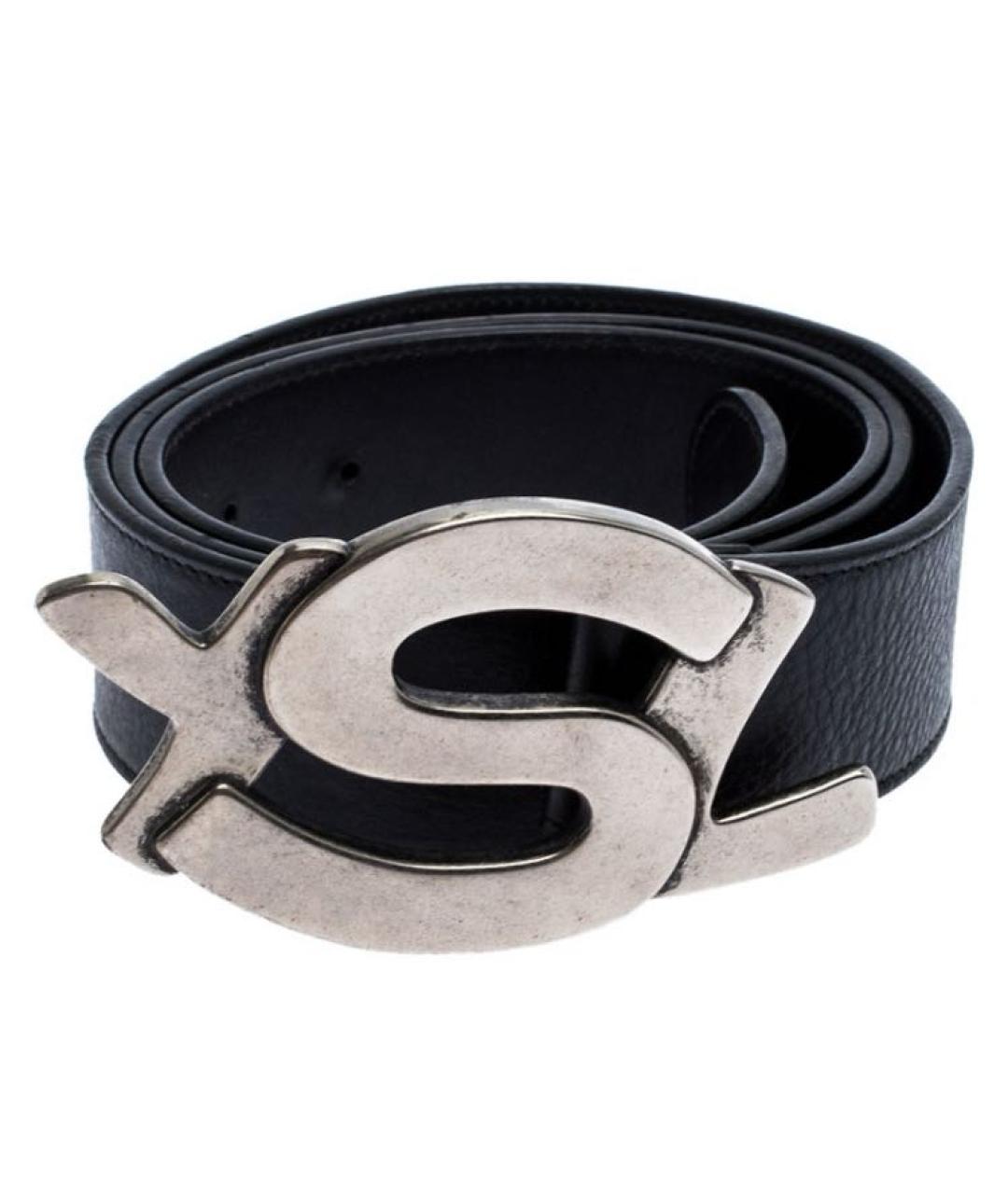 SAINT LAURENT Черный кожаный ремень, фото 7