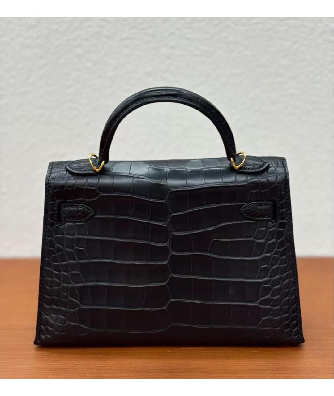 HERMES Черная кожаная сумка тоут, фото 3