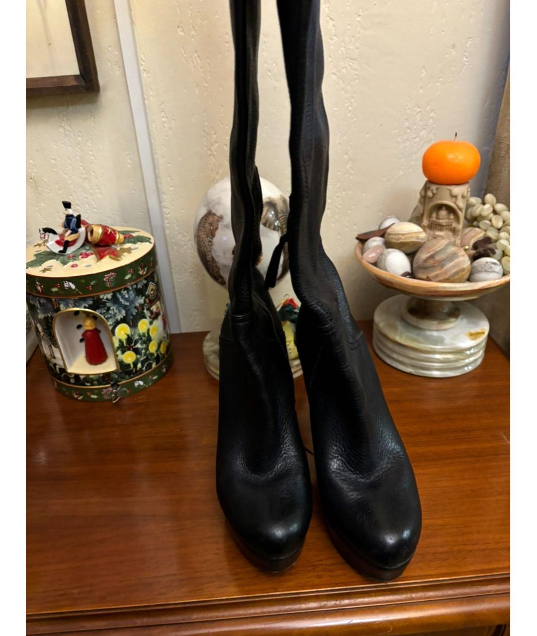 MIU MIU Черные кожаные сапоги, фото 3