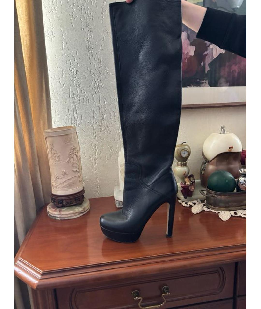 MIU MIU Черные кожаные сапоги, фото 10