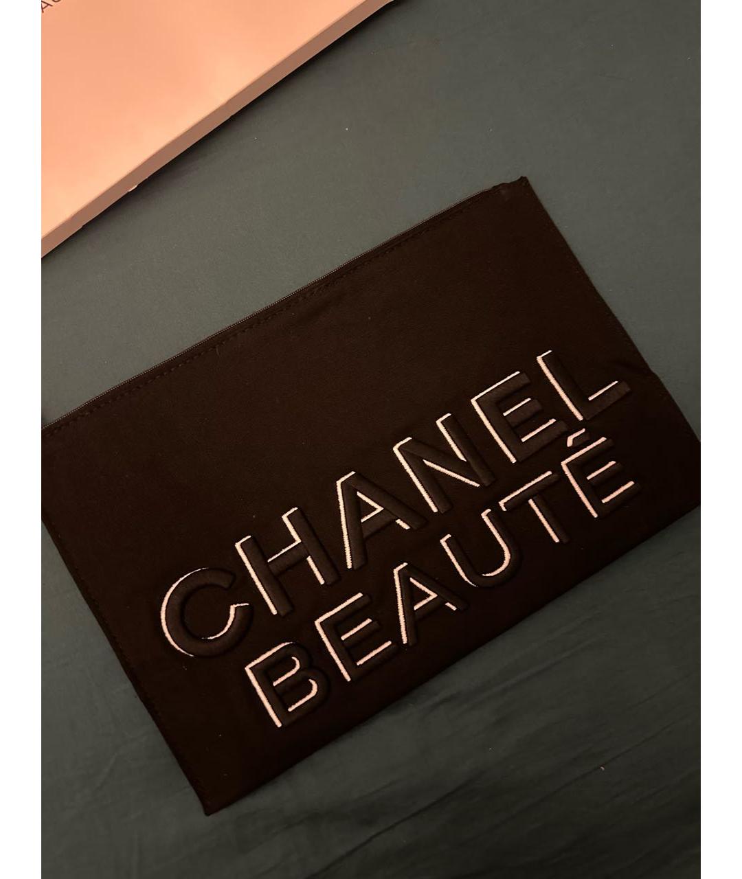 CHANEL Черная хлопковая косметичка, фото 2