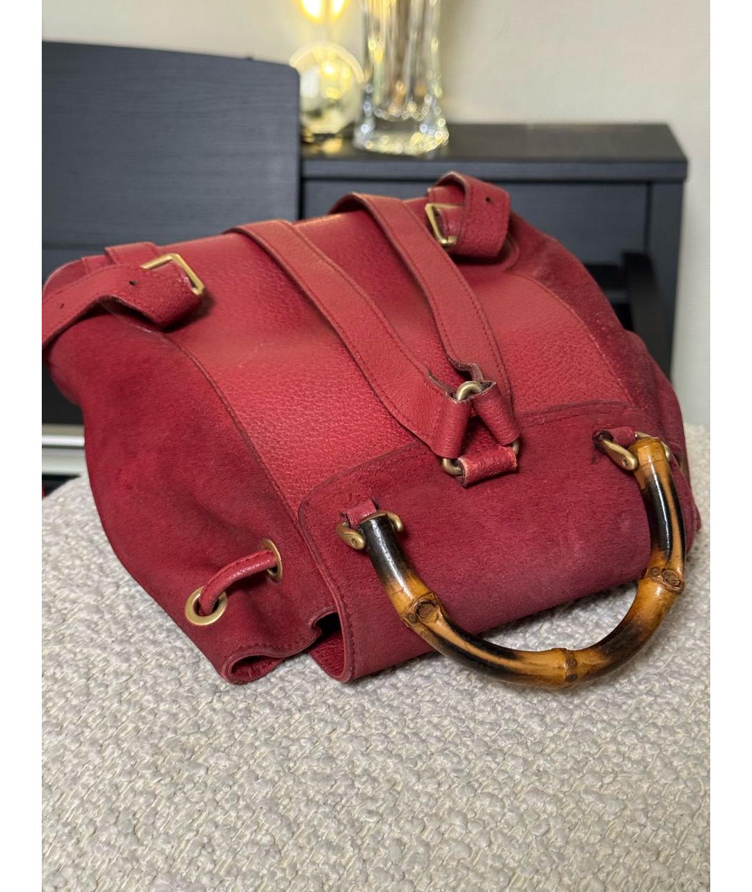 GUCCI Красный кожаный рюкзак, фото 7