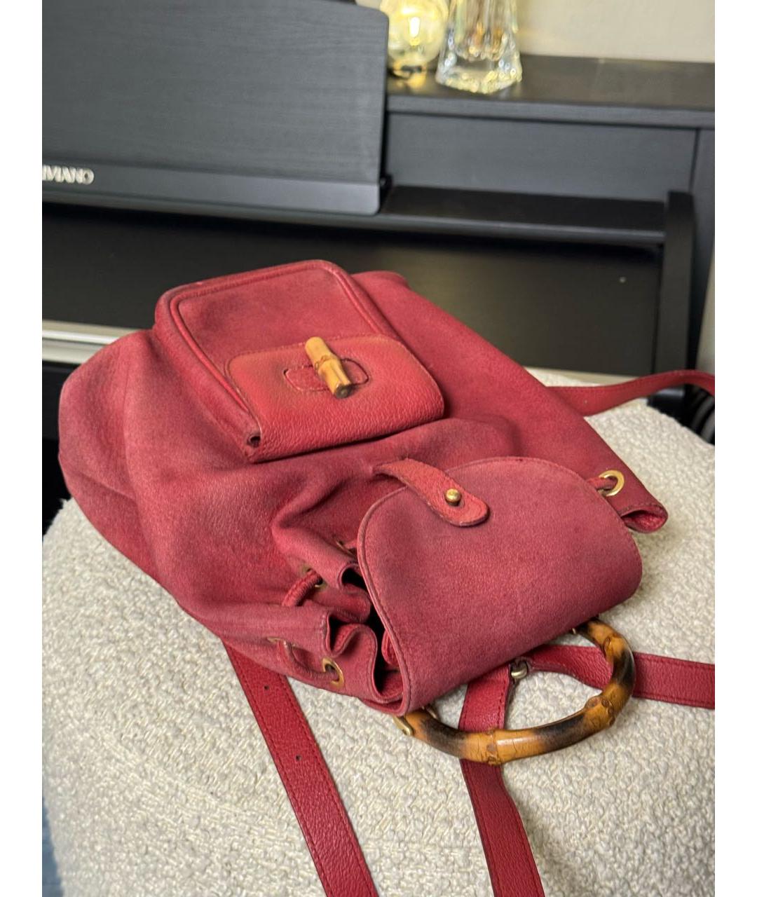 GUCCI Красный кожаный рюкзак, фото 3