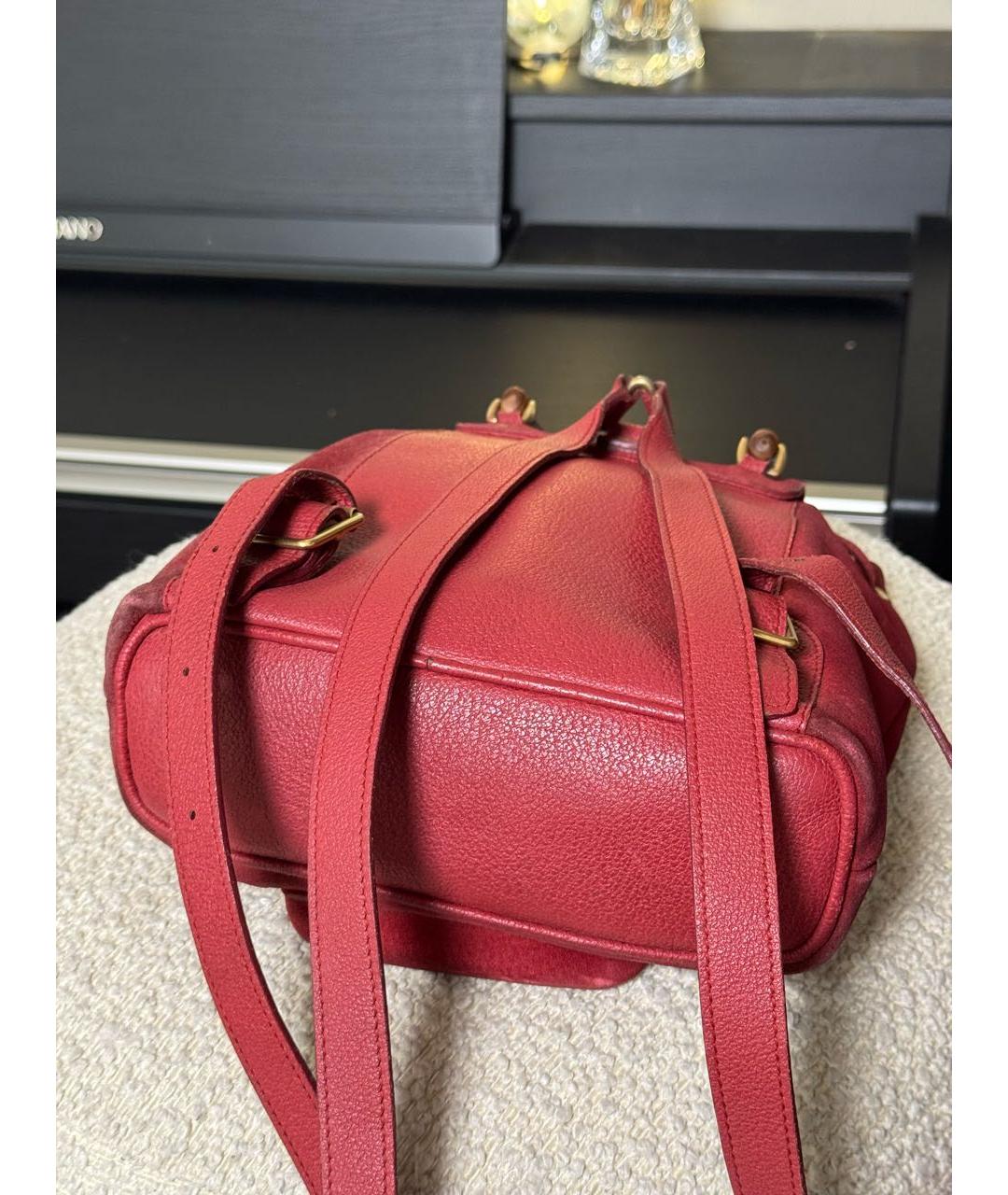 GUCCI Красный кожаный рюкзак, фото 6