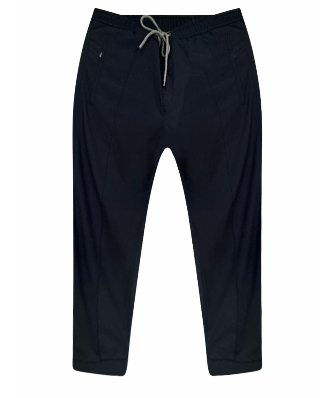 CORNELIANI Темно-синие хлопковые классические брюки, фото 1