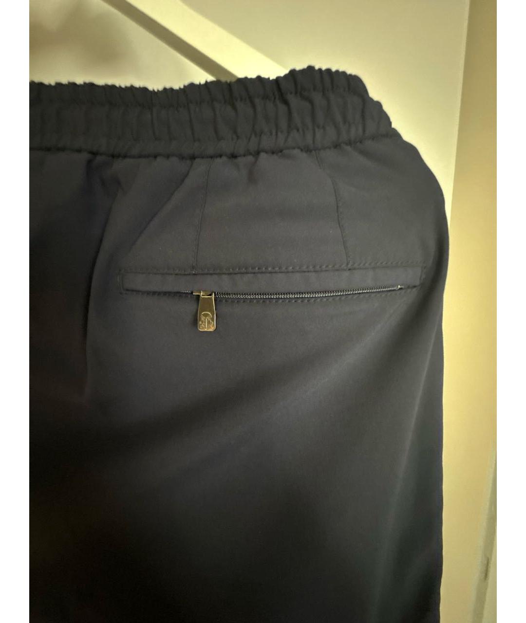 CORNELIANI Темно-синие хлопковые классические брюки, фото 4