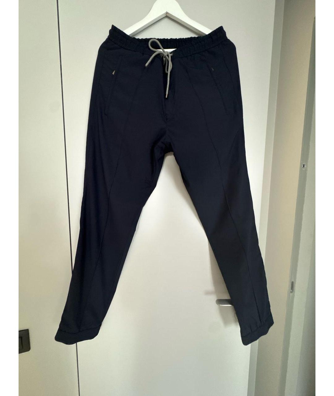 CORNELIANI Темно-синие хлопковые классические брюки, фото 2