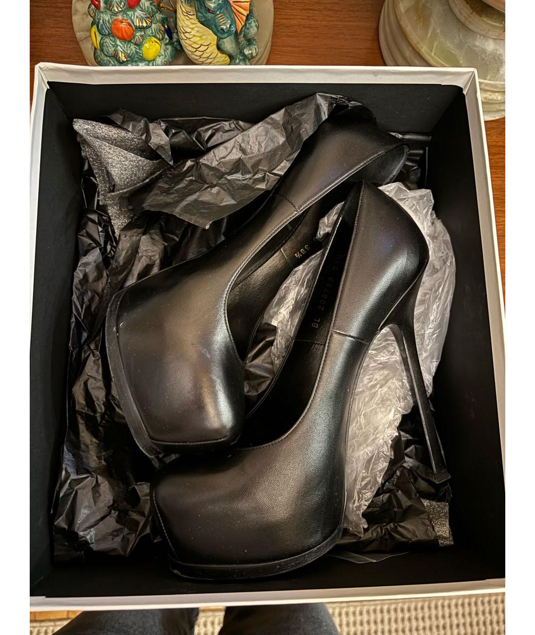 SAINT LAURENT Черные туфли из лакированной кожи, фото 4