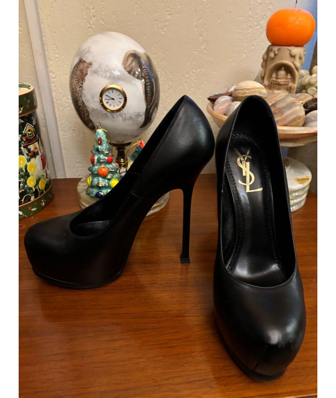 SAINT LAURENT Черные туфли из лакированной кожи, фото 3