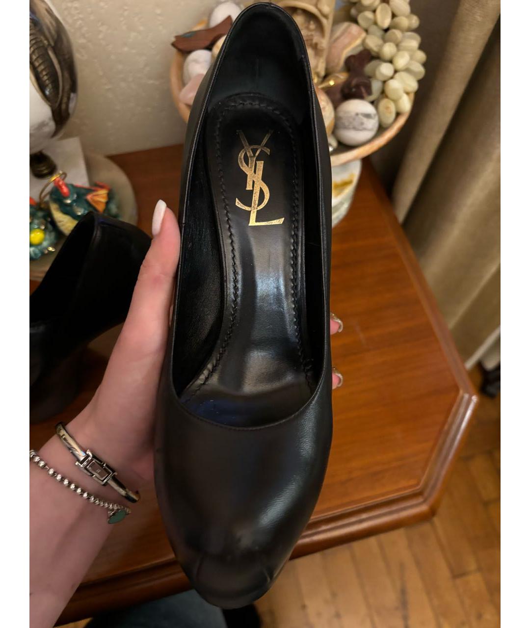 SAINT LAURENT Черные туфли из лакированной кожи, фото 5