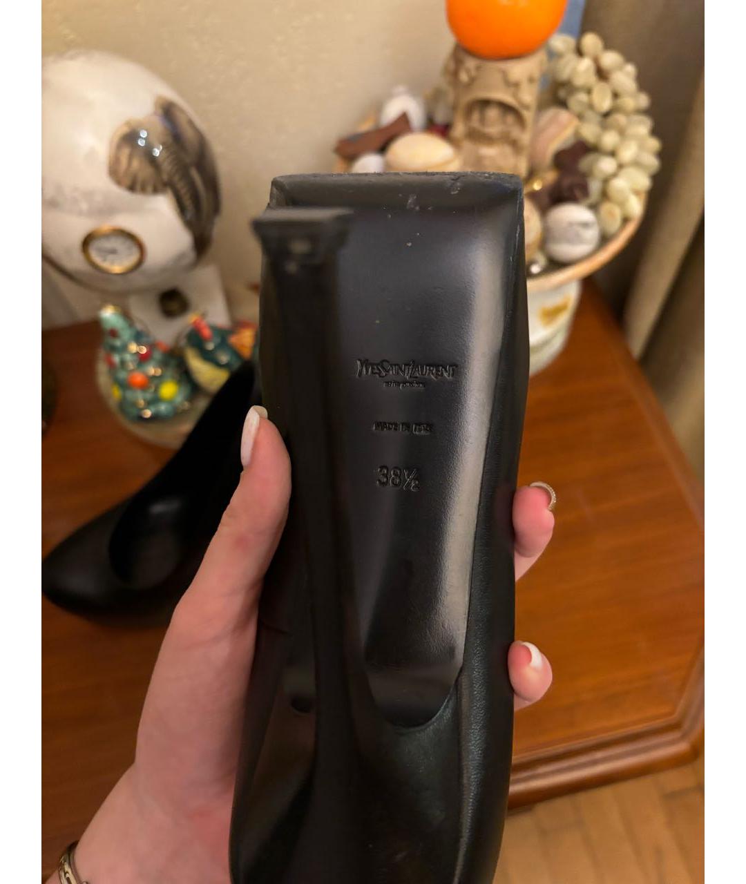 SAINT LAURENT Черные туфли из лакированной кожи, фото 6