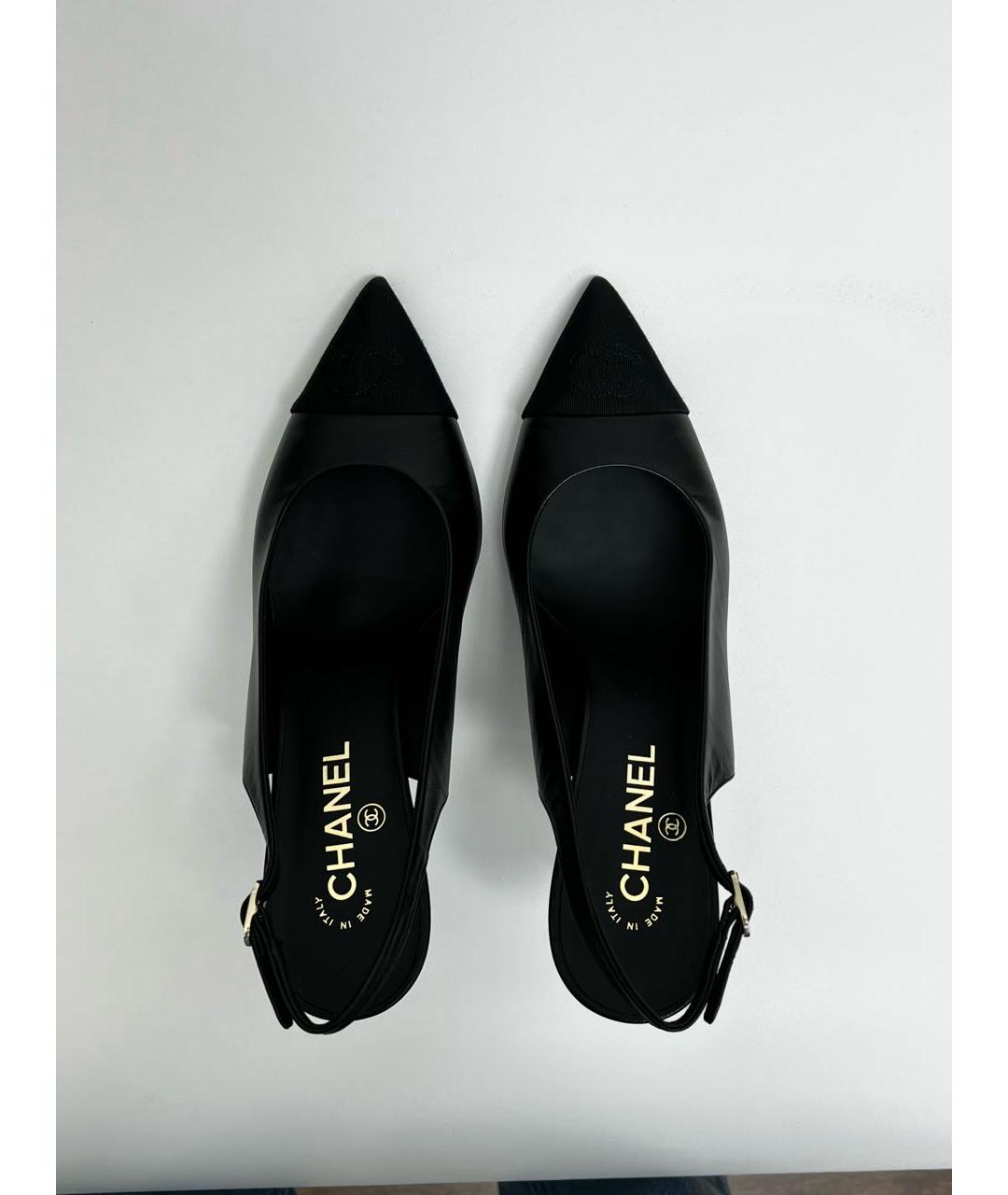 CHANEL Черные кожаные туфли, фото 3