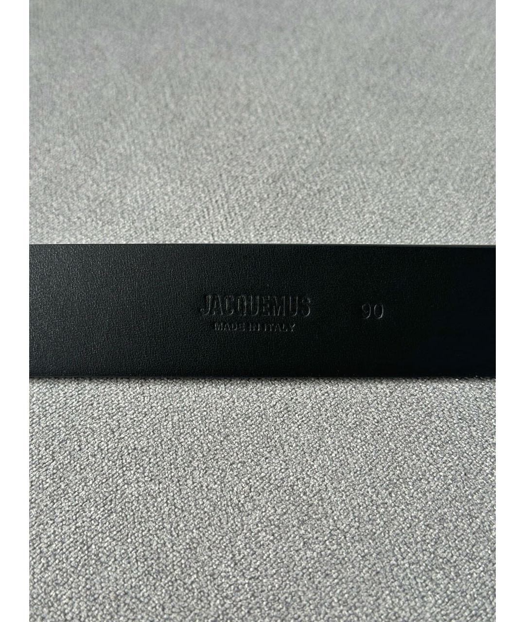 JACQUEMUS Черный кожаный ремень, фото 5