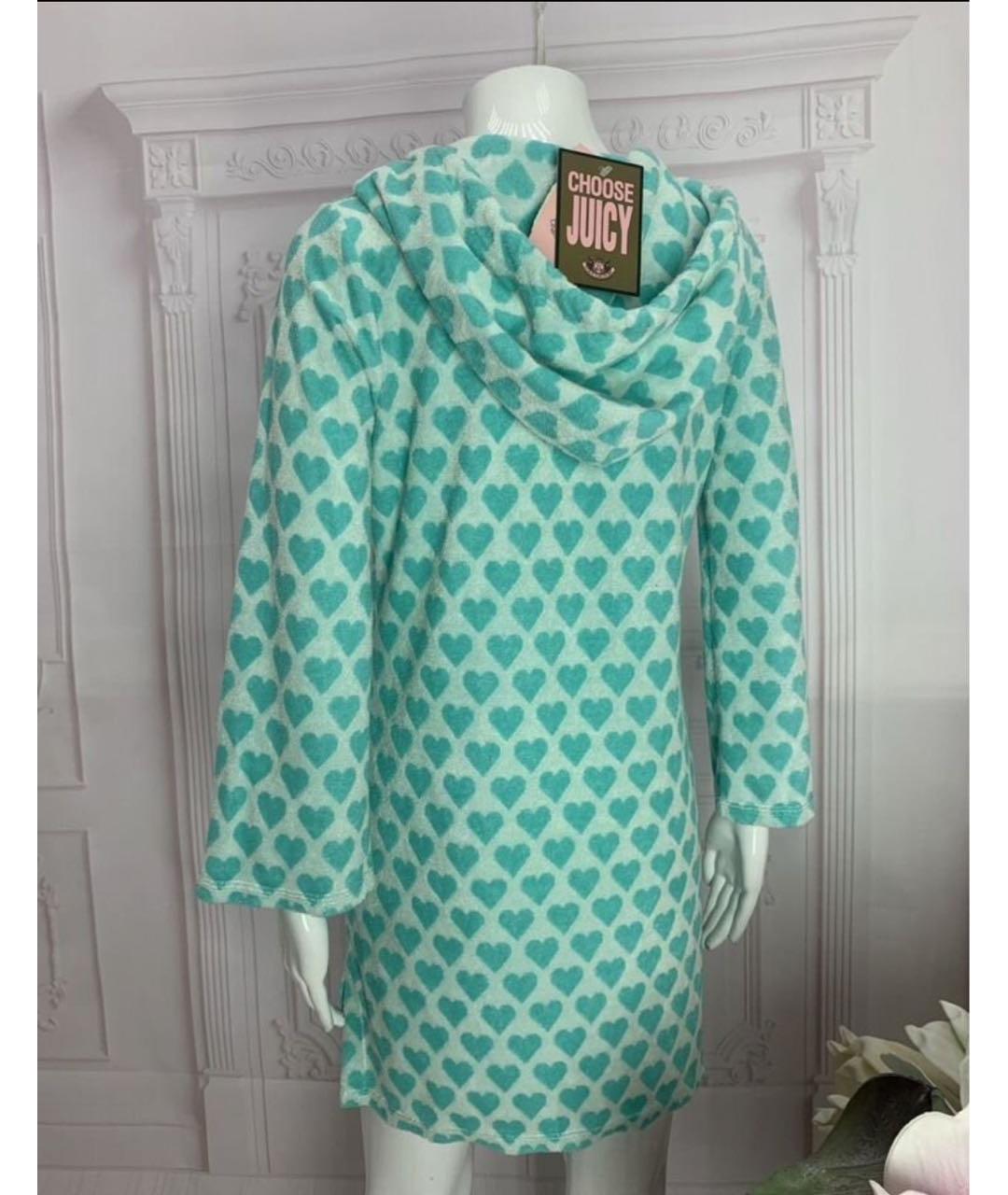 JUICY COUTURE Бирюзовое хлопковое повседневное платье, фото 5