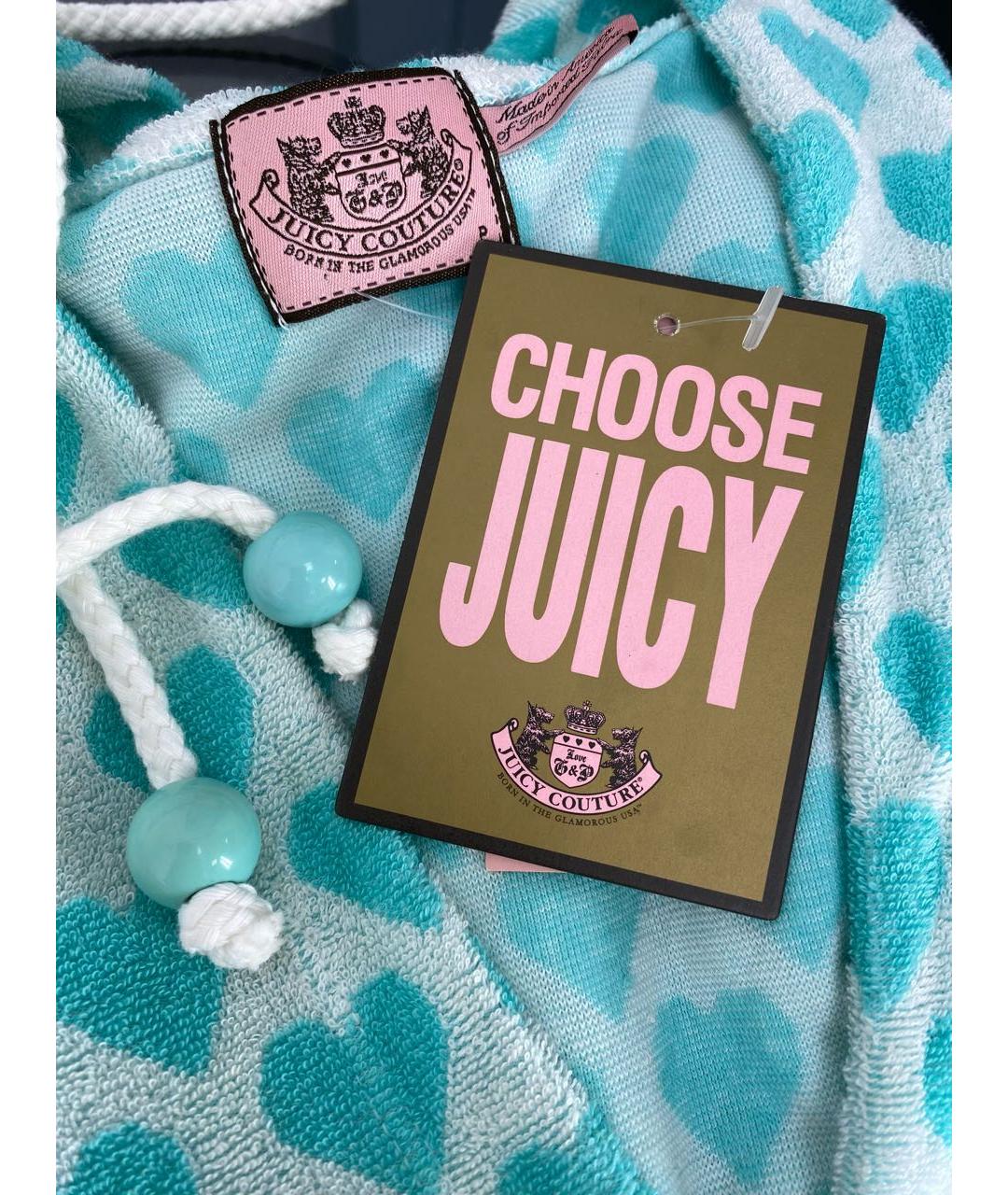 JUICY COUTURE Бирюзовое хлопковое повседневное платье, фото 7