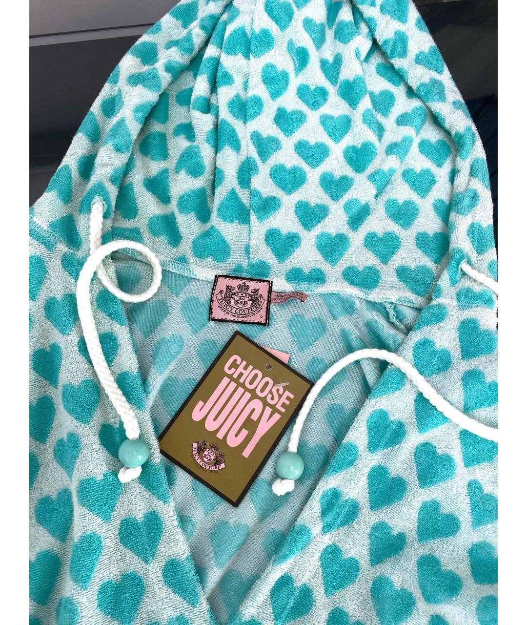 JUICY COUTURE Бирюзовое хлопковое повседневное платье, фото 3