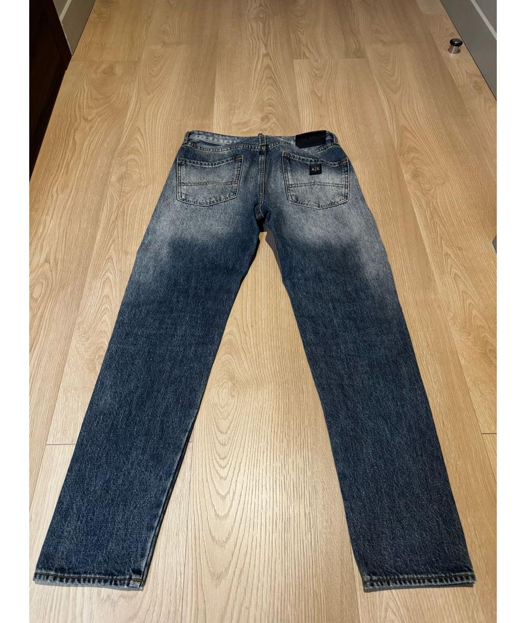 ARMANI EXCHANGE Синие хлопковые прямые джинсы, фото 2