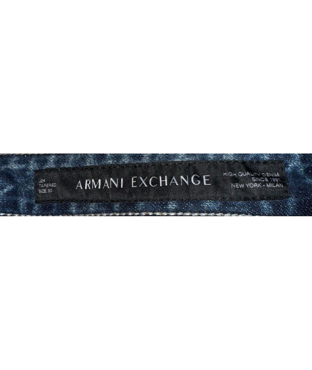 ARMANI EXCHANGE Синие хлопковые прямые джинсы, фото 4