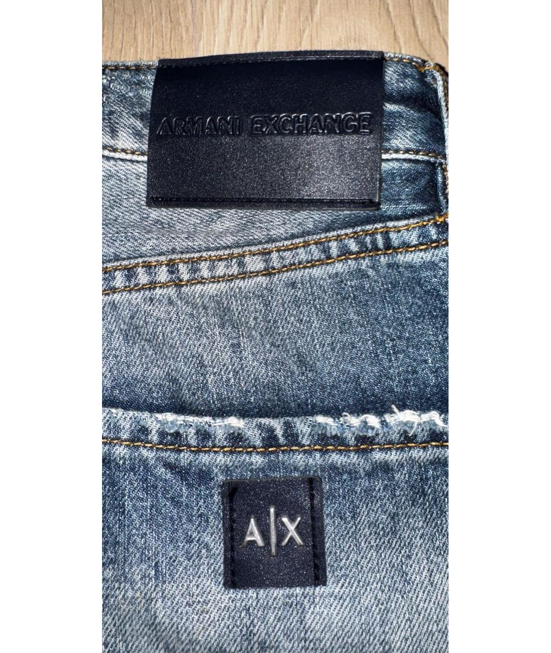 ARMANI EXCHANGE Синие хлопковые прямые джинсы, фото 3