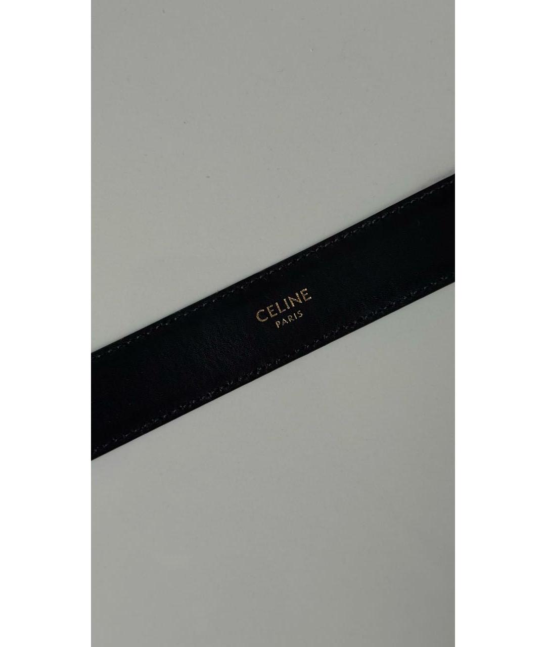 CELINE Черный кожаный ремень, фото 3