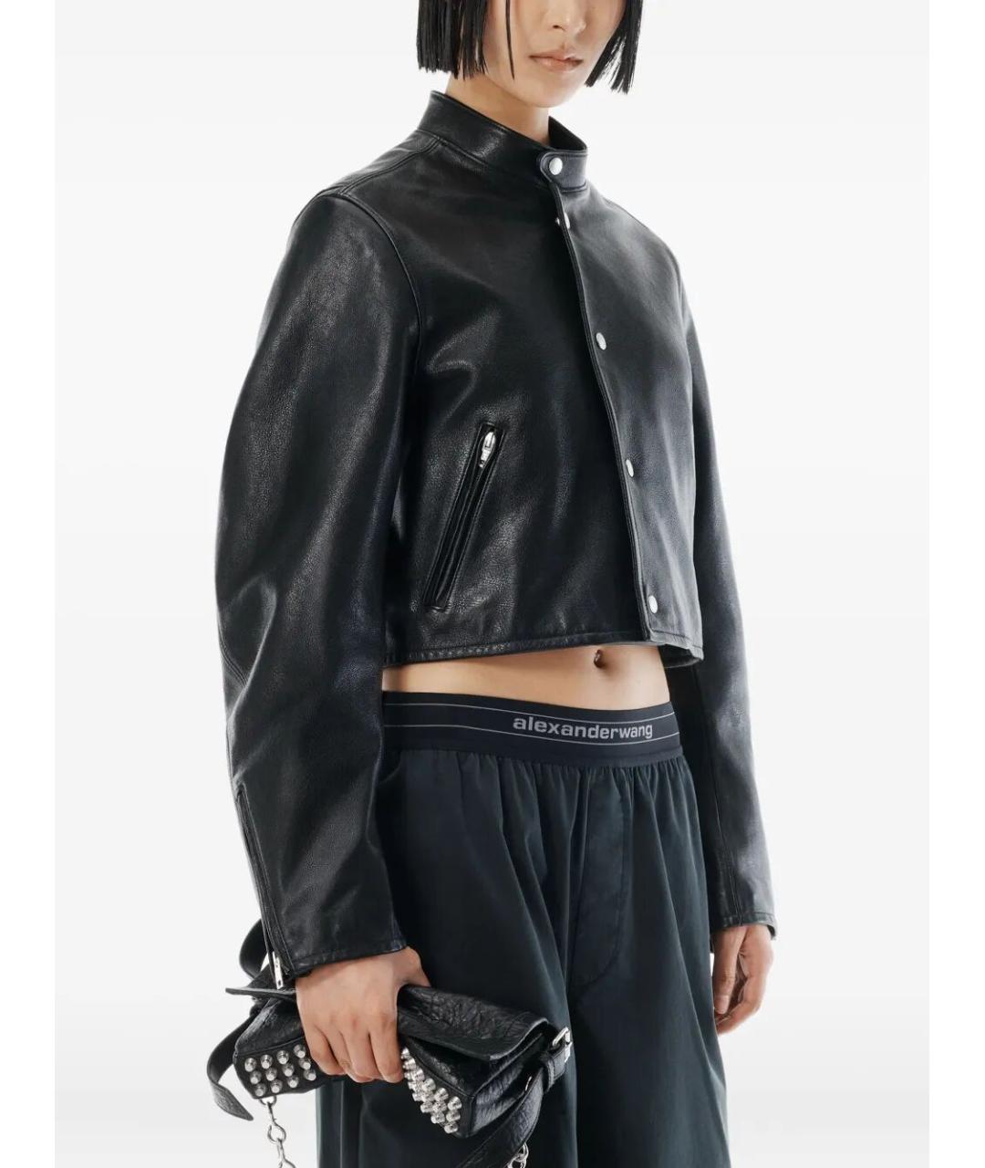 ALEXANDER WANG Черные полиэстеровые прямые брюки, фото 4