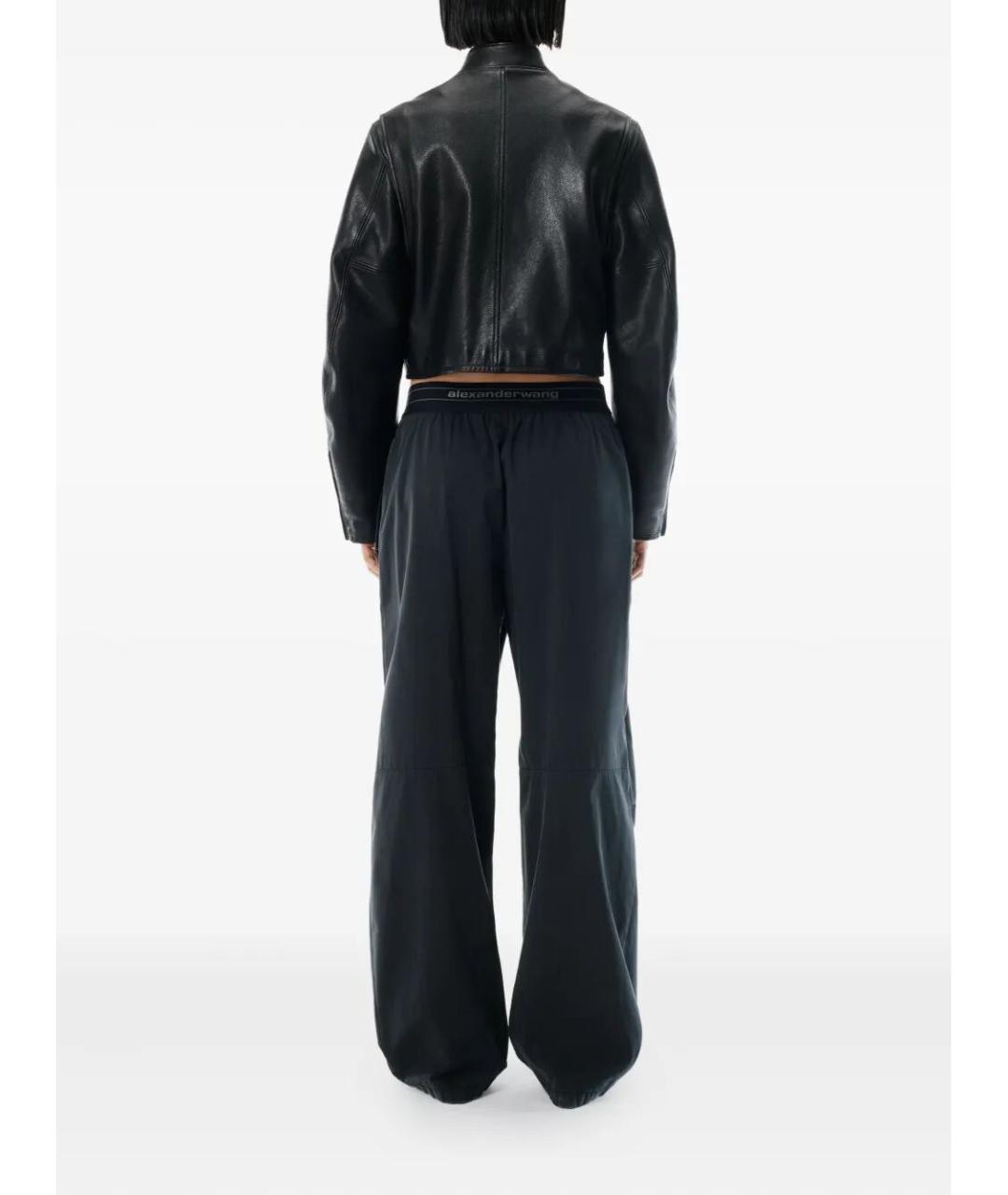 ALEXANDER WANG Черные полиэстеровые прямые брюки, фото 2
