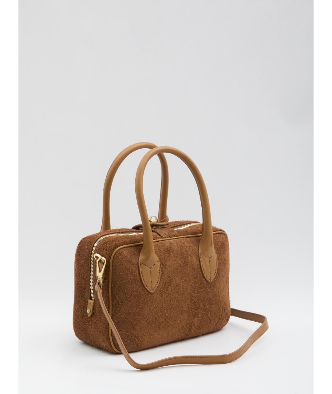 GOLDEN GOOSE DELUXE BRAND Коричневая кожаная сумка с короткими ручками, фото 2