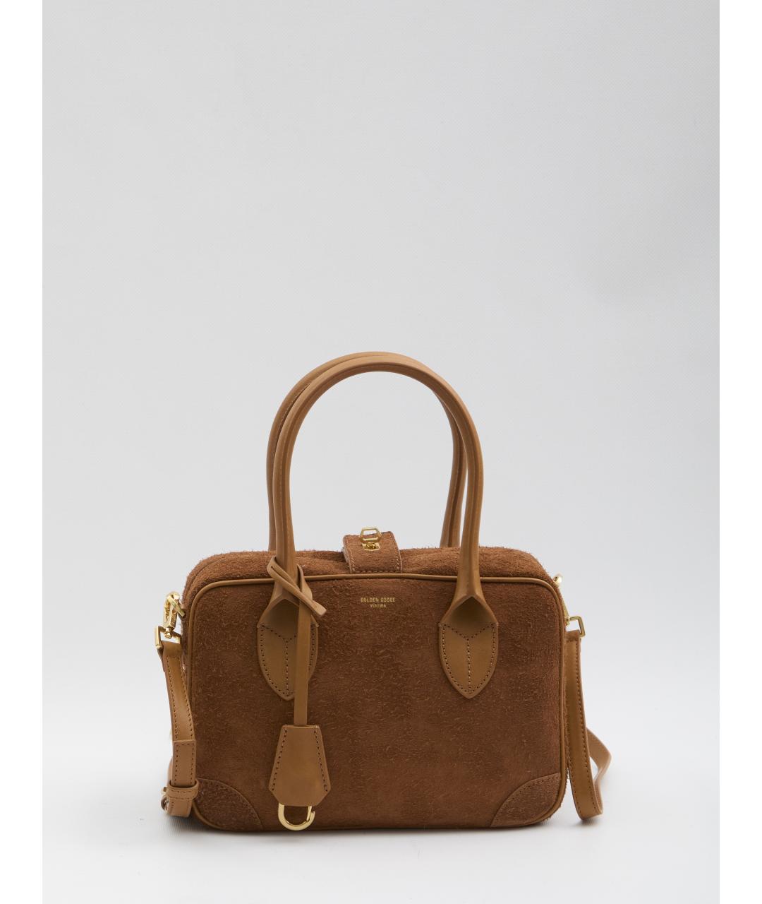 GOLDEN GOOSE DELUXE BRAND Коричневая кожаная сумка с короткими ручками, фото 5