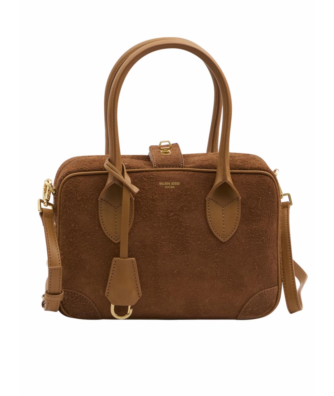 GOLDEN GOOSE DELUXE BRAND Коричневая кожаная сумка с короткими ручками, фото 1