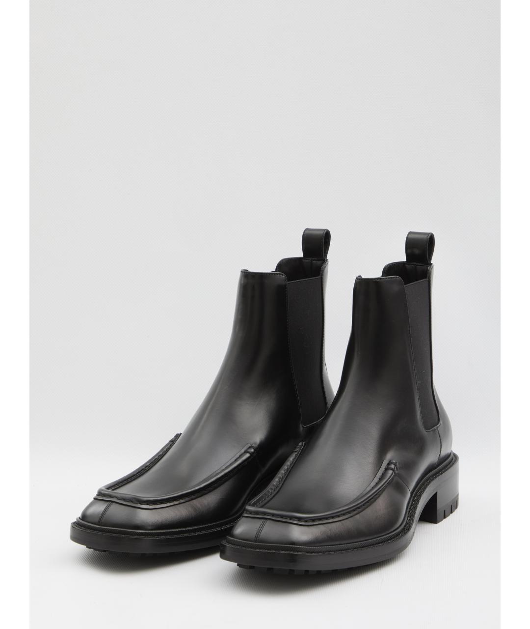 SAINT LAURENT Черные кожаные высокие ботинки, фото 2