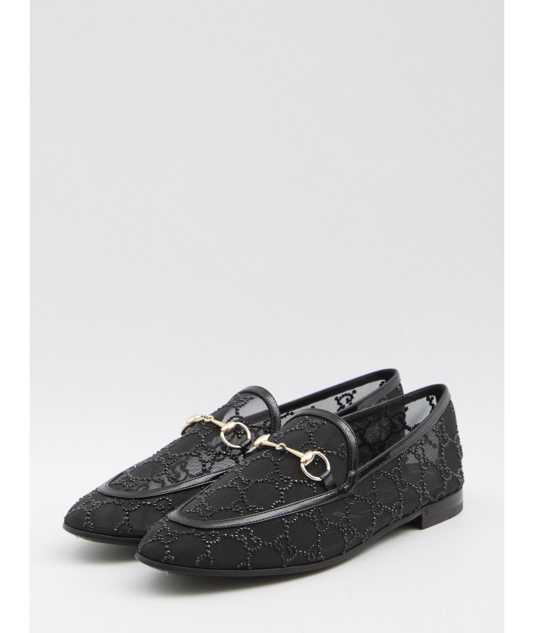 GUCCI Черные текстильные лоферы, фото 2
