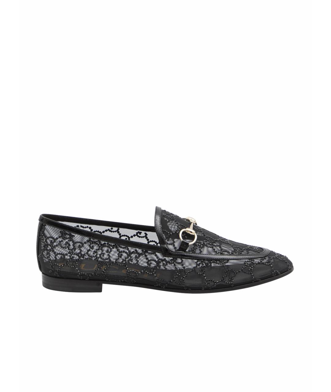 GUCCI Черные текстильные лоферы, фото 1