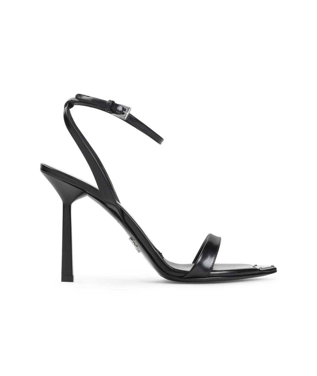 PRADA Черные кожаные босоножки, фото 6