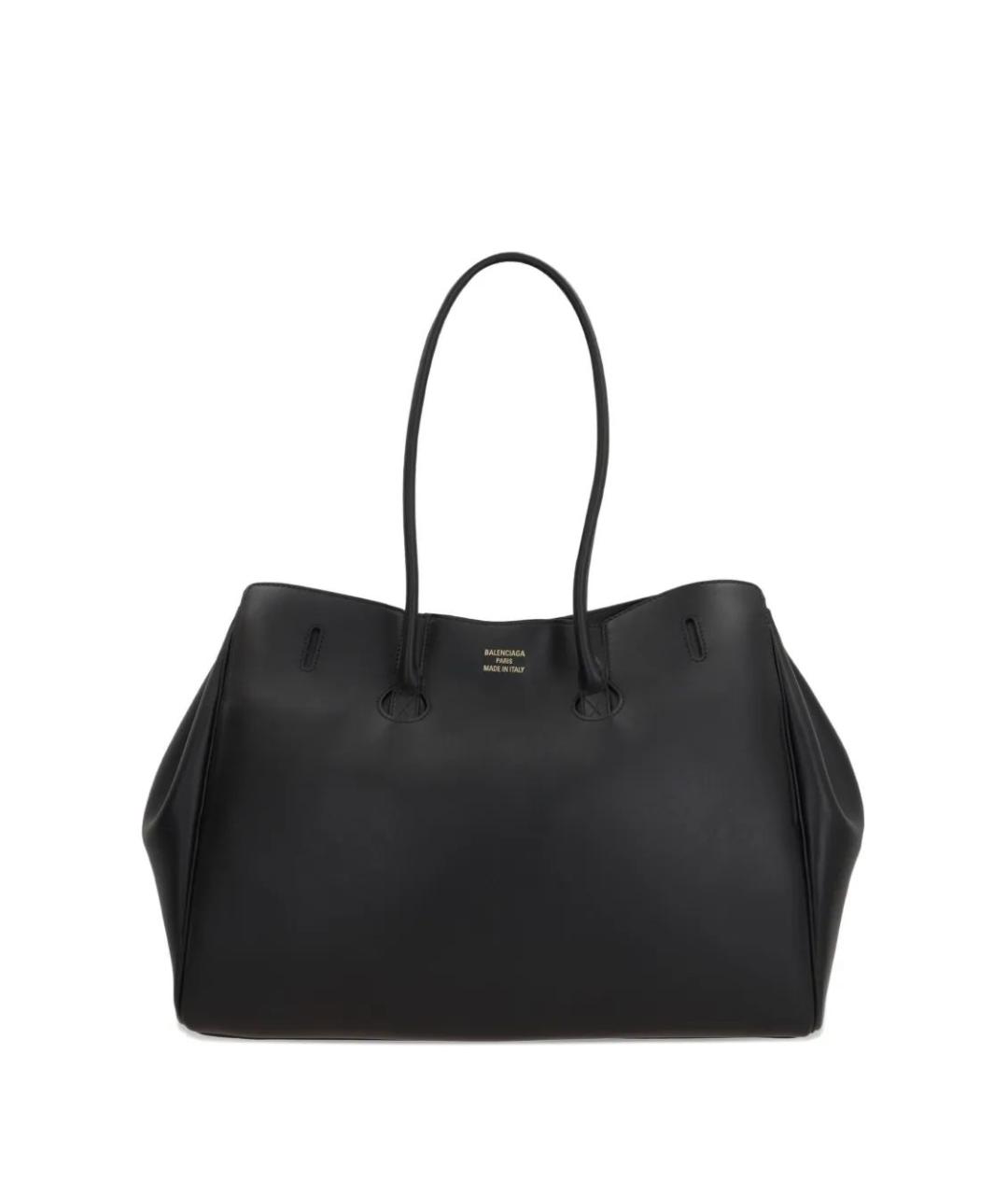 BALENCIAGA Черная кожаная сумка тоут, фото 3
