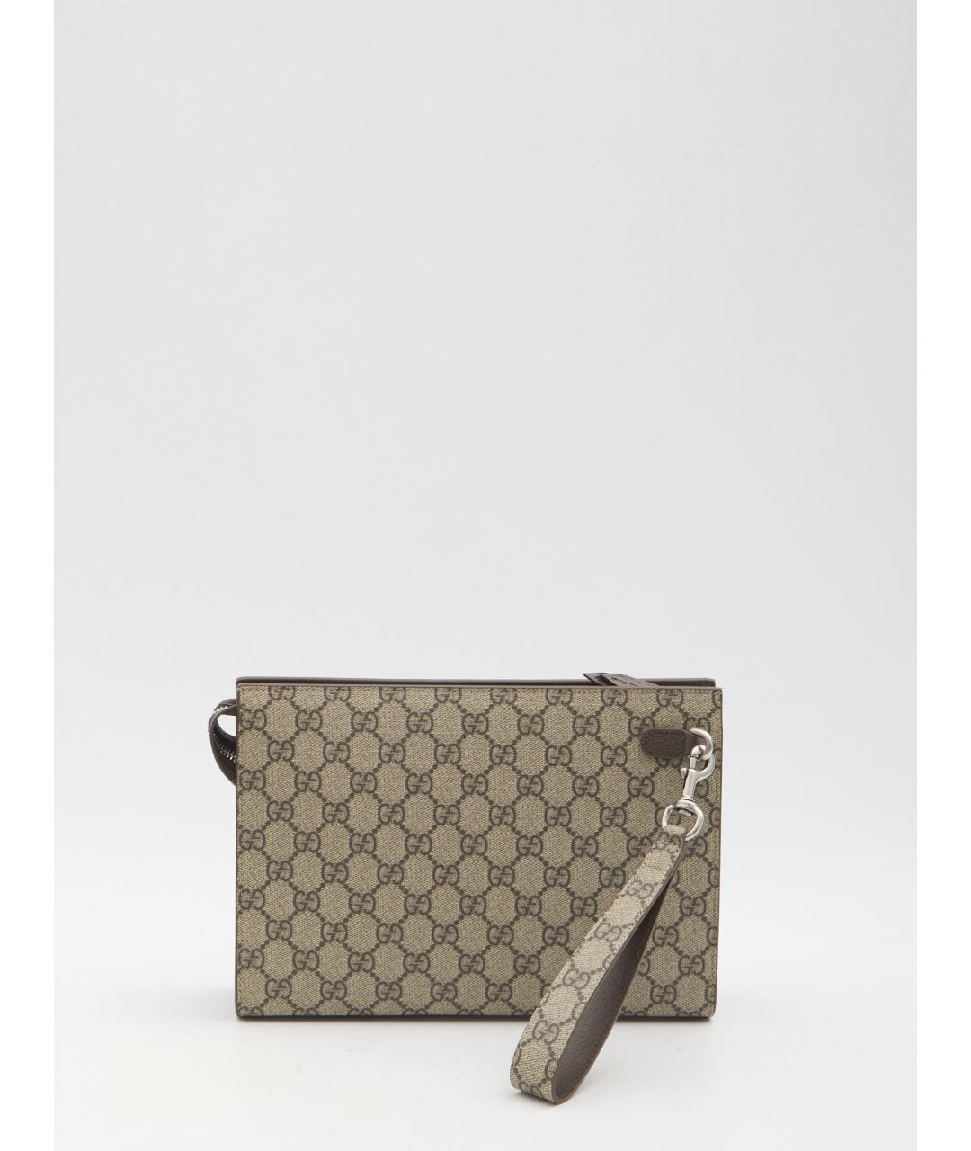 GUCCI Бежевая жаккардовая папка для документов, фото 4