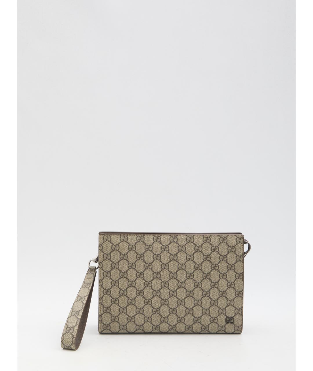 GUCCI Бежевая жаккардовая папка для документов, фото 2