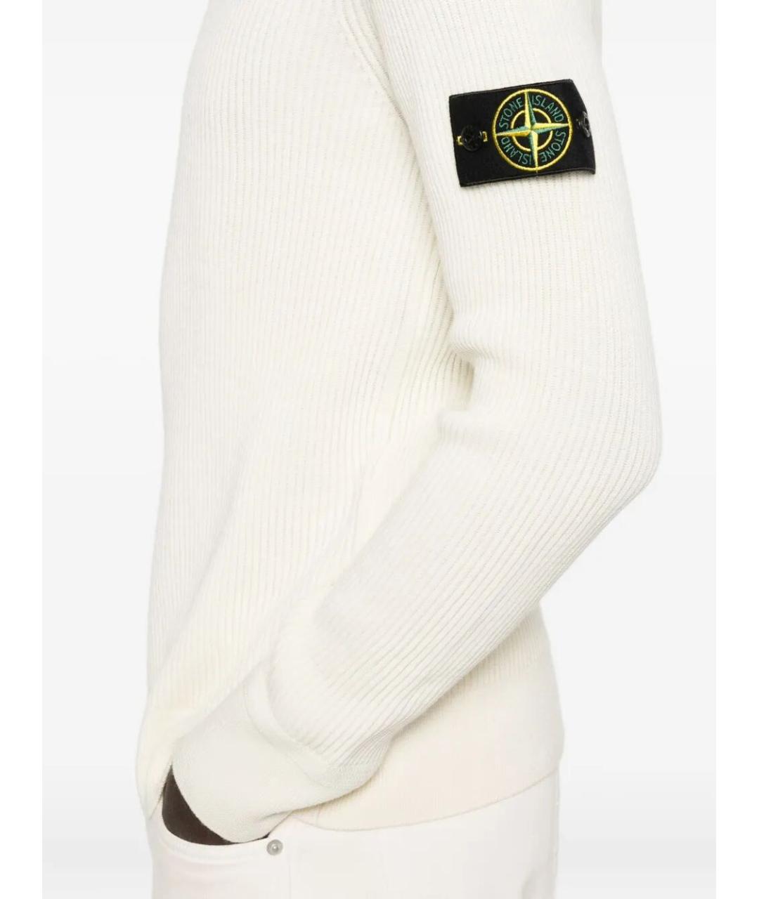 STONE ISLAND Белый шерстяной джемпер / свитер, фото 5