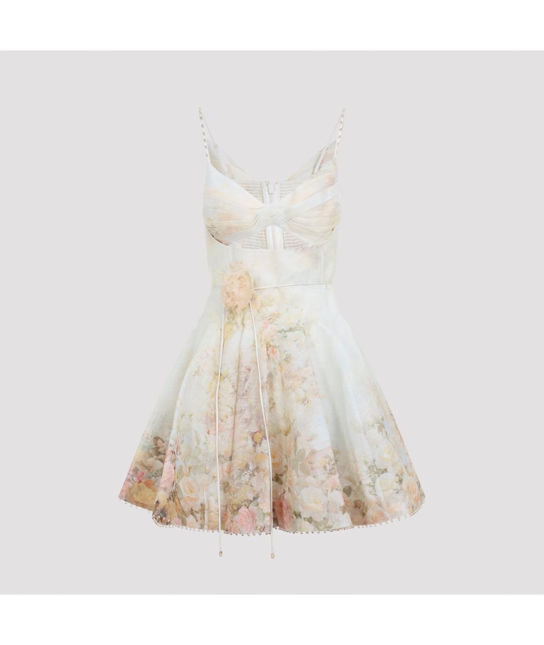 ZIMMERMANN Белое льняное повседневное платье, фото 4