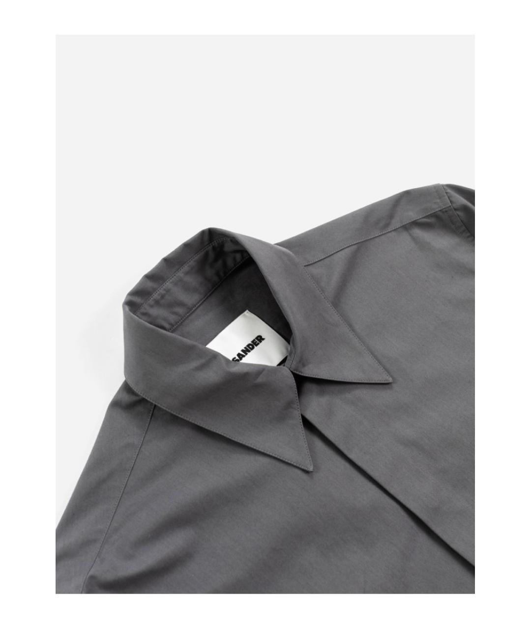 JIL SANDER Антрацитовая хлопковая кэжуал рубашка, фото 3